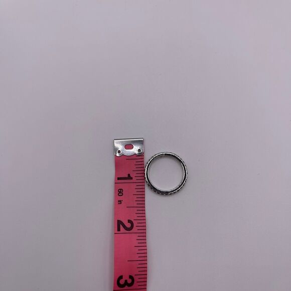 COACH Signature Silver Minimal Pave Rhinestone Band Ring - Picture 6 of 12